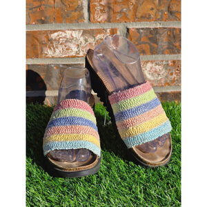 Beaver Creek Woven Raffia Platform Slides – Women’s Size 9M